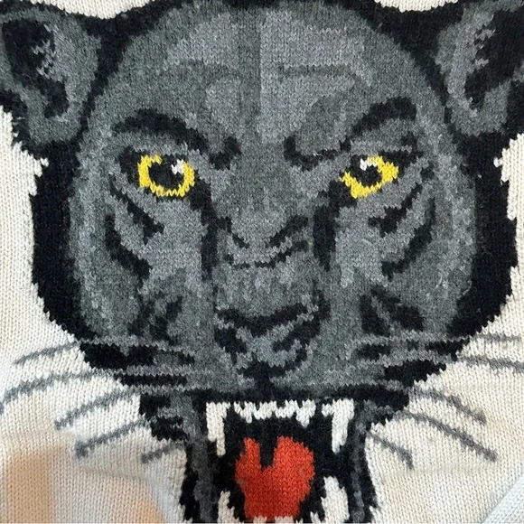 Straight to Hell Women's sweet revenge Cream Panther Sweater - Picture 5 of 8